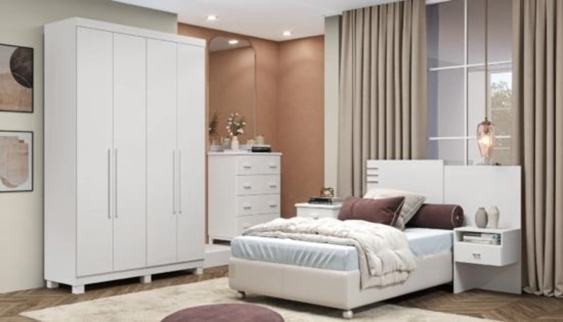 Cama e guarda roupa para menina