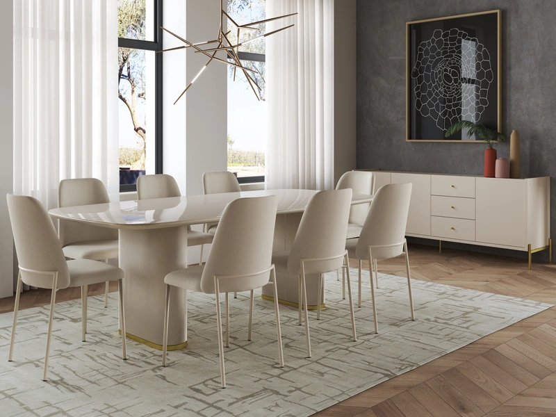 Decoração de sala de jantar com espelho